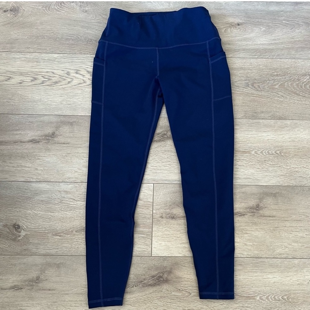 Amazon Essentials Blue Side Pocket Athletic Leggings M